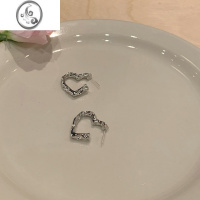 JiMi小众设计感高级耳圈金属爱心耳环2023年新款ins冷淡风耳钉耳饰女