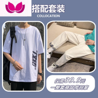 七斓格子裤子男夏季宽松直筒韩版潮流阔腿裤高街ins百搭休闲长裤