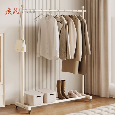 质凡衣架落地卧室阳台单杆晾衣架室内家用可移动衣帽架房间衣服挂衣架