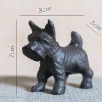 美帮汇绅士猫雪纳瑞铸铁摆件书房镇纸桌面装饰铁艺美式欧式古典 雪纳瑞