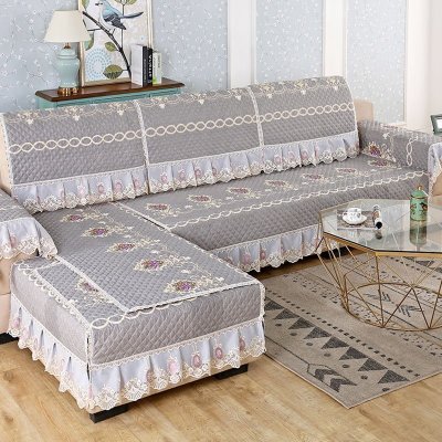 美帮汇沙发垫四季通用坐垫靠背垫北欧简约布艺沙发套罩防滑全包盖布 伊利亚灰 90*240