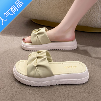 SUNTEK厚底拖鞋女夏季外穿2023新款防滑仙女风家用室内松糕沙滩凉拖ins