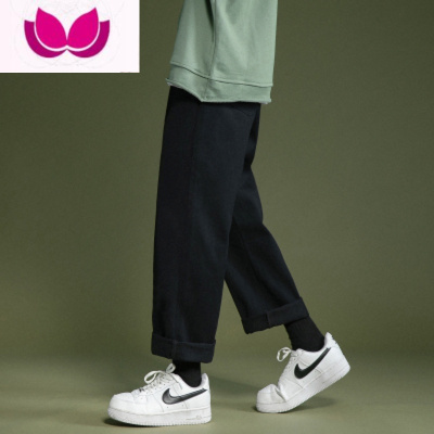 七斓浅蓝色直筒牛仔裤男春季ins原宿风美式宽松阔腿水洗休闲高街长裤