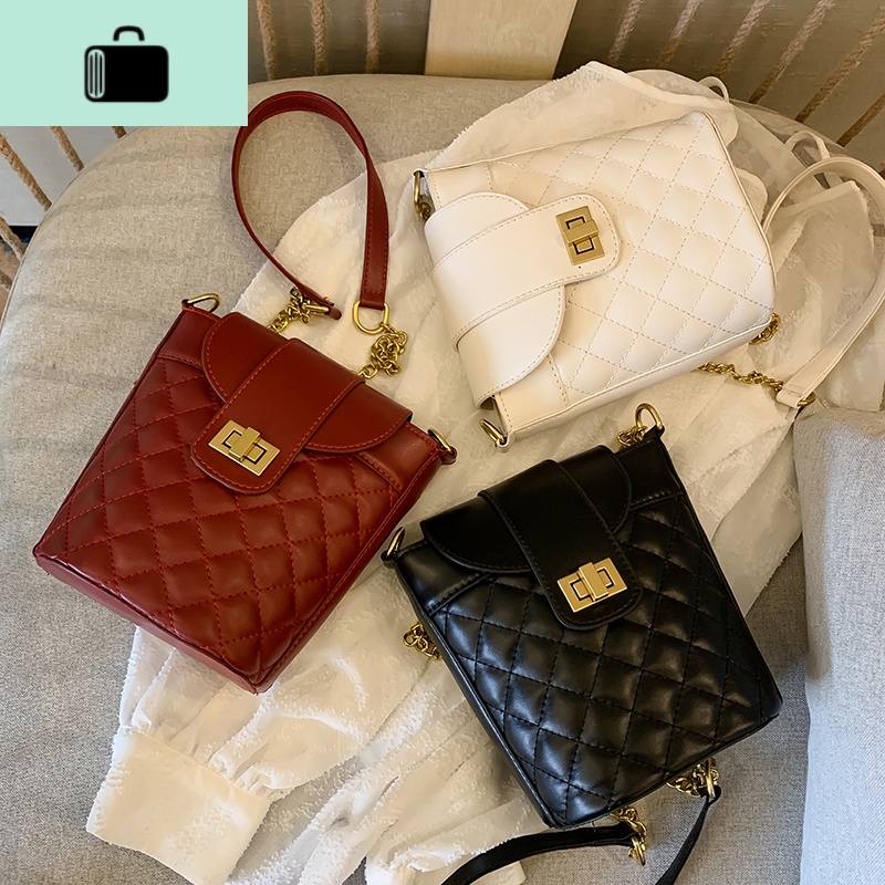 ins超火包包女2020新款韩版斜挎包chic链条洋气百搭高级感水桶包NEW LAKE女士单肩包