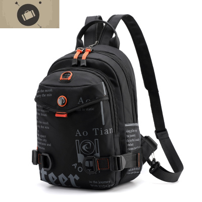 男士小背包休闲潮流防水户外胸包男韩版单肩斜挎小包夏轻便双肩包艾狄伊娃斜挎包男