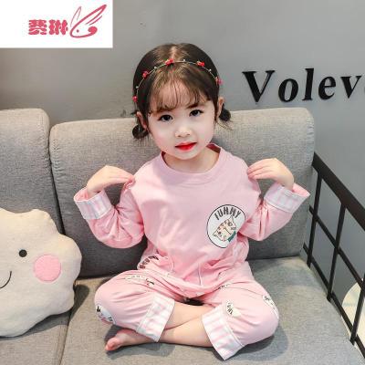 女童睡衣儿童中小童幼儿小女孩春秋女宝宝家居服薄款套头费琳