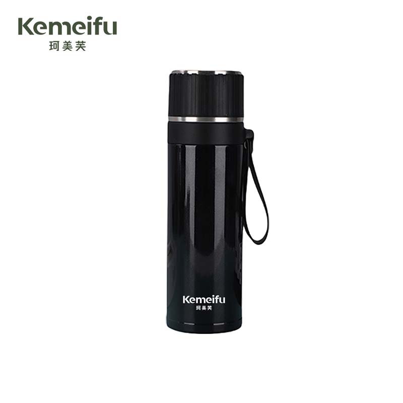 珂美芙 316不锈钢户外便携手提保温杯 黑色800ml 个