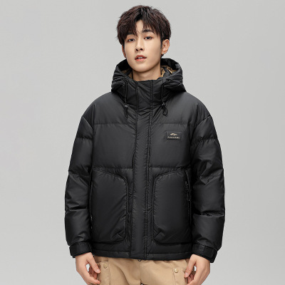 男装连帽羽绒服秋冬季新款白鸭绒加厚保暖防寒时尚潮牌面包服外套