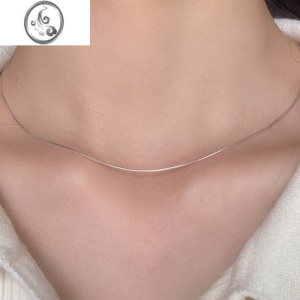 JiMi高品质!蛇骨链可穿吊坠裸链光链子不褪色素链项链小众设计锁骨链