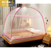 蒙古包免安装1.8米床家用1.5m防摔加密蚊帐1.2米单人宿舍支架纹账 三维工匠