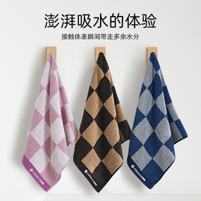 洁丽雅(Grace)全棉毛巾 新疆棉成年人面巾不易掉毛加厚洗澡擦脸巾3条装