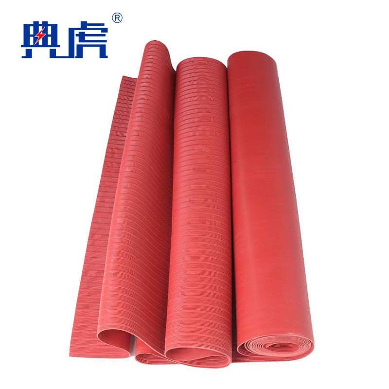 典虎 高压绝缘垫 红色条纹 25kv 10米*1米*8mm 卷