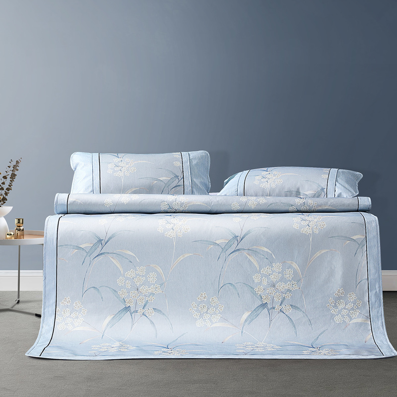 水星家纺印花凉席冰丝席凉感1.2米1.5米印花席子春夏新品床上用品