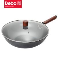 Debo德铂艾娜炒锅无涂层真不锈煎炒无涂层锅环保健康