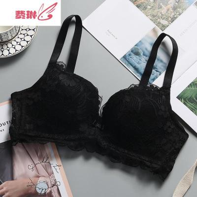 内衣女无钢圈厚薄款夏季小胸聚拢白色文胸学生少女调整型透气胸罩费琳文胸套装