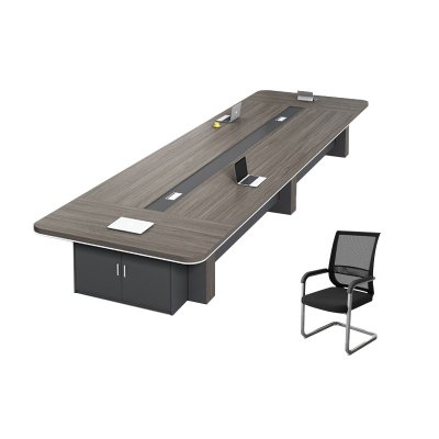 中豫鑫泽 ZYXZ4051014简约现代会议桌洽谈桌板式会议桌 2.4m会议桌8把椅子