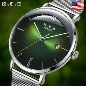 M.B.K欧美品牌手表新款男士全自动机械表 男表潮流小众手表时尚简约带日历防水腕表1009