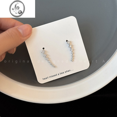 JiMi小众设计感弧形锆石耳骨耳钉女高级感精致简约冷淡风个性耳环饰品