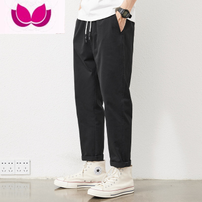 七斓九分裤男士款9分休闲裤男宽松直筒工装长裤子男潮