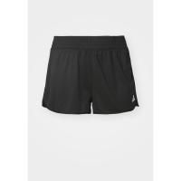 高弹力速干运动短裤女款训练健身七分裤回收材质直筒高腰黑