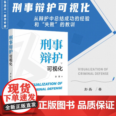 正版 刑事辩护可视化 彭磊 著 法律出版社