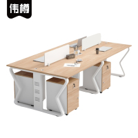 伟樽长条培训桌四人位带四柜200*120*75cm套