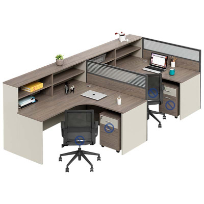 DXBG职员办公桌员工位卡座屏风位桌椅组合F型两人位[不含柜/椅]