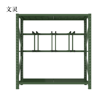 文灵安保装备器材存放架军绿色拆装盾牌货架锹镐架2000*600*2000