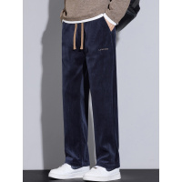 性价比款灯芯绒裤子男秋冬新款大码厚款宽松直筒抽绳轻商务休闲裤