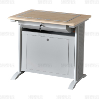 洛泰远 隐藏式翻转电脑桌培训桌教室机房多媒体学习桌办公桌A款单人位