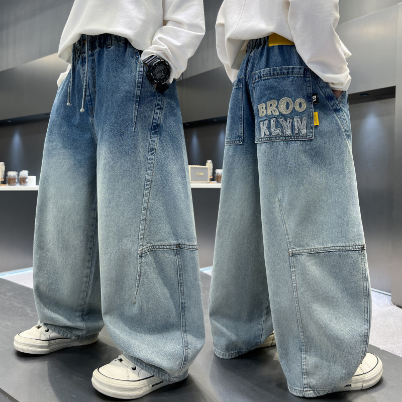 男童春装牛仔裤春季2026新款儿童宽松长裤男孩中大童初中生裤子潮