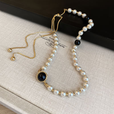 珍珠毛衣链轻奢高级感大气高档秋冬百搭抽拉可调节颈链项链配饰女送女朋友老婆情人节七夕生日礼物