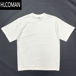 HLCOMAN美式休闲T恤男基础款200G复古纯色体恤打底衫黑色白色短袖TEE