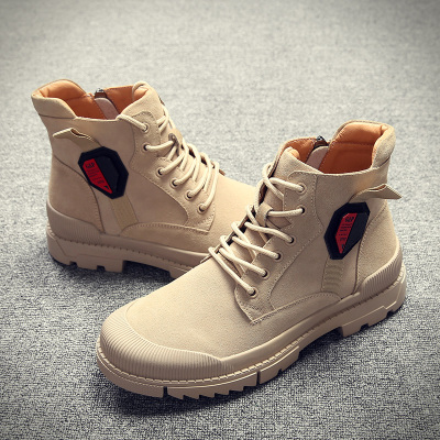 Ideamini2020秋季马丁靴男增高韩版中帮靴子英伦风男士工装短靴休闲高帮鞋靴子