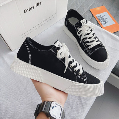 述雅小众原创设计日系厚底增高帆布板鞋夏季潮流百搭休闲男鞋港风潮鞋