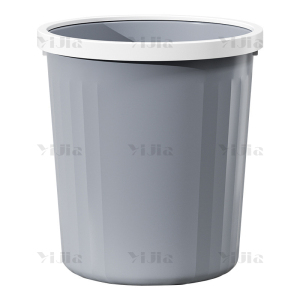 翌嘉 YJ4022213 塑料压圈垃圾篓客厅大容量无盖大口径垃圾桶 灰色大号12L