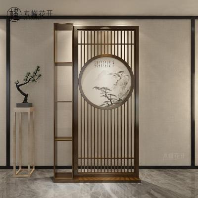 BONJEAN新中式屏风隔断墙客厅入户玄关实木现代简约装饰卧室遮挡家用座屏