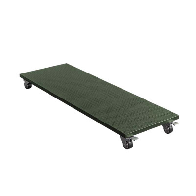铭威盾定做军绿色移动托盘战备物资平板推车可定制移动仓储物资运输推车军绿色移动托盘2000*600*170mm常规