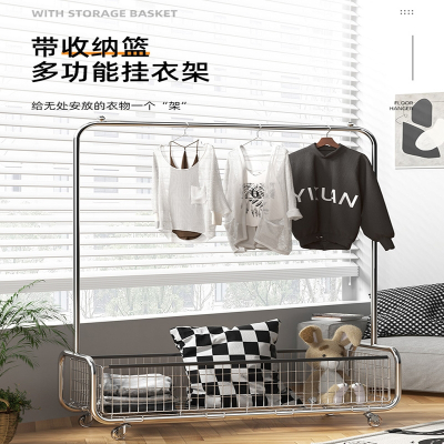  邦可臣衣架落地卧室晾挂衣架移动轻奢高级转角衣帽架隔夜收纳衣服置物架