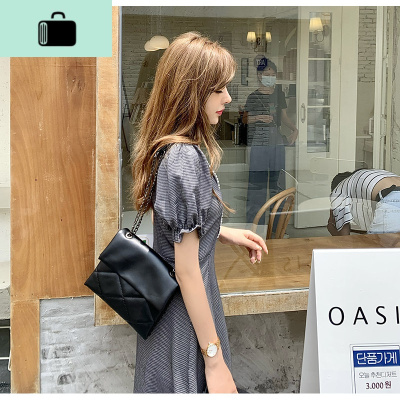 夏天超火小包包女今年流行网红链条小众2020新款潮韩版斜挎腋下包NEW LAKE 黑色女士单肩包