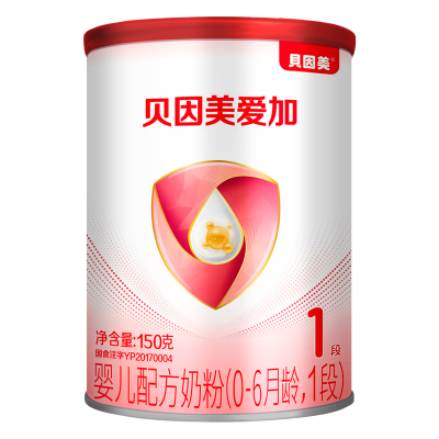 贝因美爱加婴儿配方奶粉(0-6月龄,1段)150g含珍稀乳铁蛋白