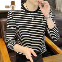 YANXU长袖t恤男2023潮流条纹打底衫秋衣潮牌秋装修身上衣服