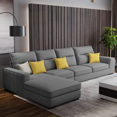 00苏宁放心购欧式沙发组合布艺客厅轻小户型简欧实木l转角7字欧美套装