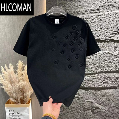 HLCOMAN男士夏季新款潮牌印花休闲短袖青年时尚圆领百搭半袖体恤T恤
