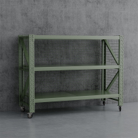 臻远ZYJJ-HJ-074可移动货架库房置物架带轮重型货架三层后背带网2000*700*1600mm/300kg