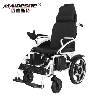 迈德斯特(MAIDESITE)电动轮椅801铅酸12A高靠背老年人残疾人折叠轻便代步车手动电动切换助行车