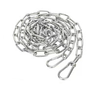 迅众 304不锈钢晾衣绳室外防滑链条晒衣绳防风凉衣绳子铁链挂钩钢丝绳3mm3米两个弹簧扣