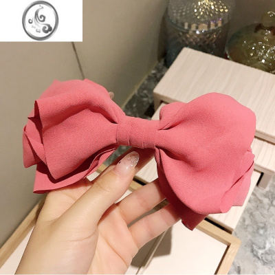 JiMi小野智恩同款韩国ins发饰布艺银色头饰可爱桃红色蝴蝶结发夹