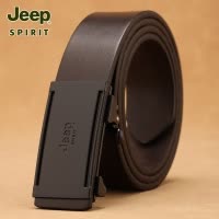 Jeep吉普皮带男真皮无牙自动扣牛皮腰带男青年商务内穿中年裤带潮