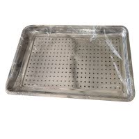 炯毅 不锈钢长方形托盘茶盘带孔蒸盘 商用蒸饭盘菜盘鱼盘饺子盘烧烤盘 不锈钢冲孔方盘 60cm*40cm个